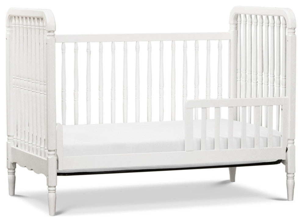 Liberty 3-in-1 Convertible Spindle Crib With Toddler Bed Conversion Kit, Warm White