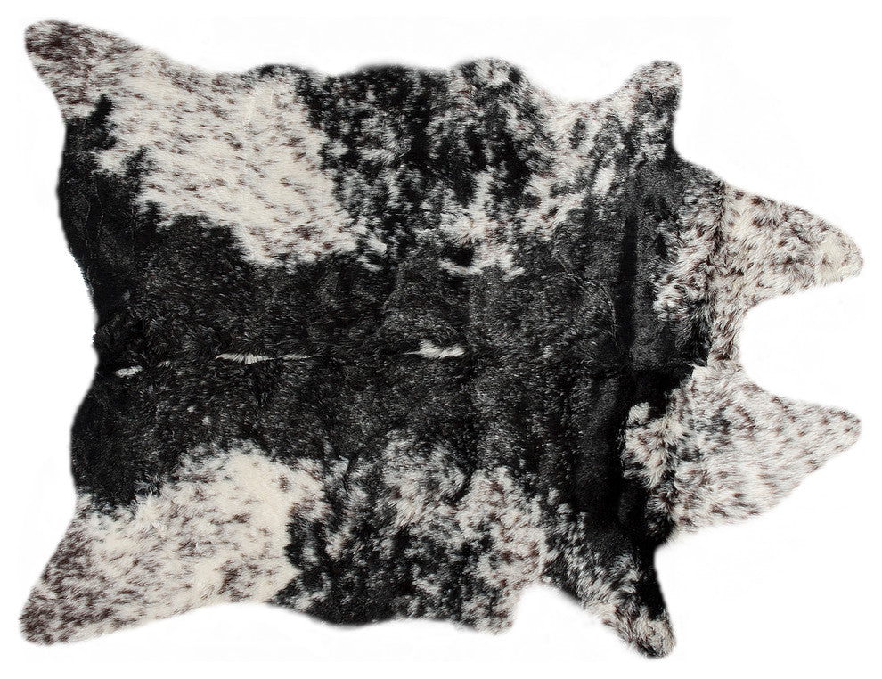 5.25'x7.5' Faux Hide Rug, Edingburg S&p Black&white
