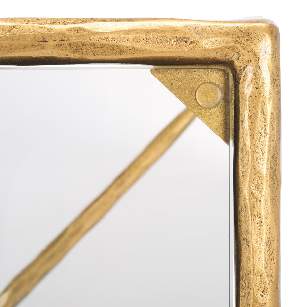 Safavieh Couture Isabellina Metal Coffee Table, Brass / Clear