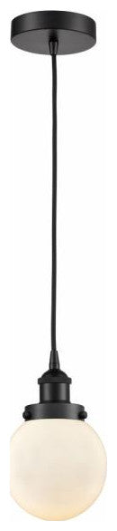 Innovations 616-1PH-BK-G201-6 1-Light Mini Pendant, Matte Black
