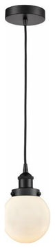 Innovations 616-1PH-BK-G201-6 1-Light Mini Pendant, Matte Black