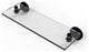 Shadwell 16" Glass Vanity Shelf with Beveled Edges, Matte Black