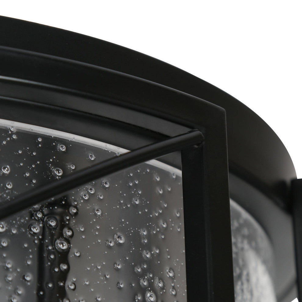 LNC 3-lights Farmhouse and Matte Black LED Flush Mount Ceiling light, 13-in