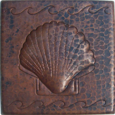 Shell Hammered Copper Tile
