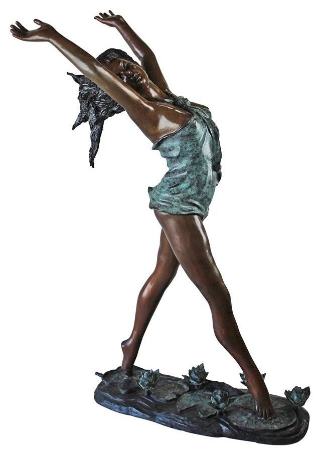 Nymph Dancing On Lilies Bronze Statue