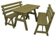 Cedar Picnic Table with 2 Backed Benches, Linden Leaf Stain, 5 Foot