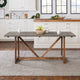 Brennan 72" Solid Wood Trestle Dining Table, Gray/ Brown