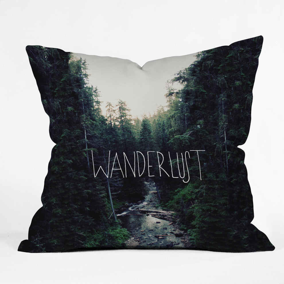 Leah Flores Wanderlust 1 Throw Pillow, 18"x18"