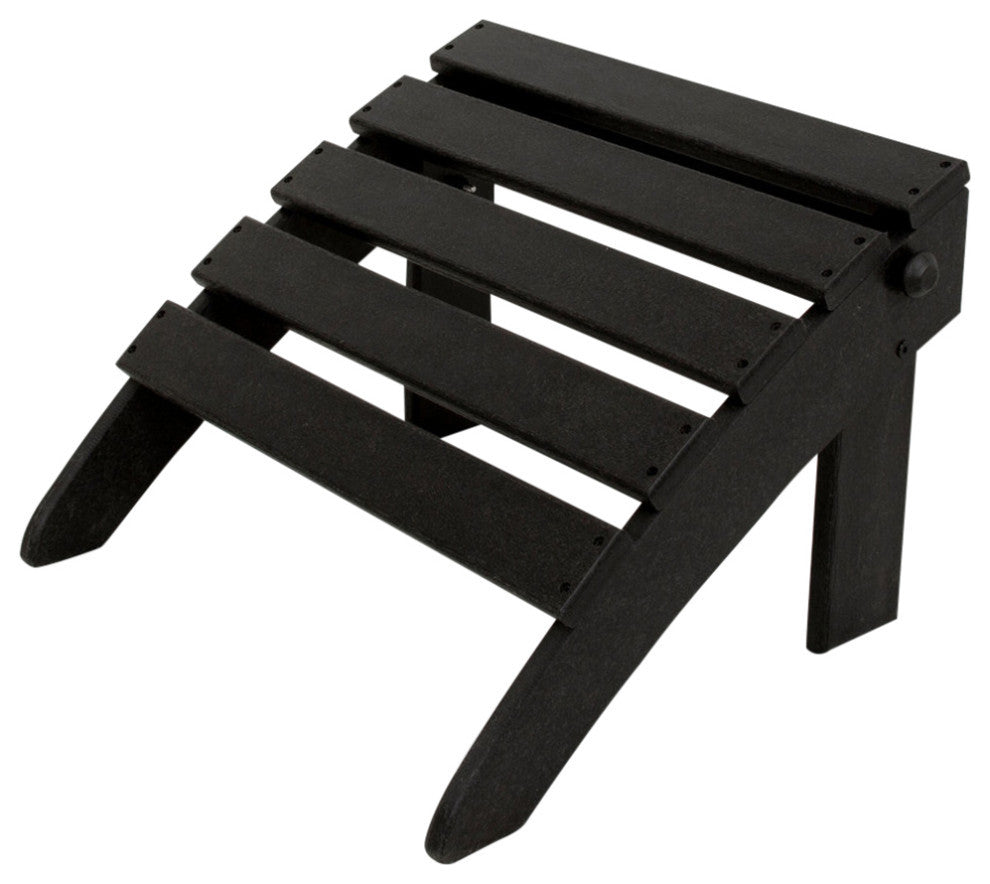 Ivy Terrace Classics Folding Ottoman, Black