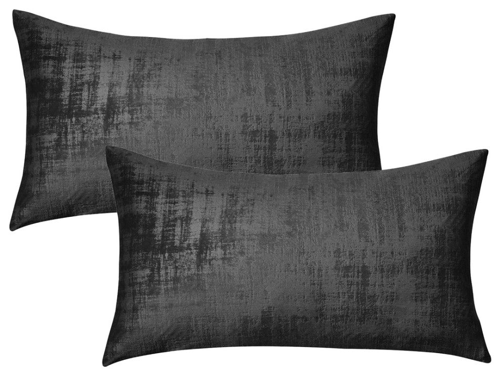 Velvet 2 Piece Lumbar Pillow Cover Set, Peat, 2 Piece, 14"x26"
