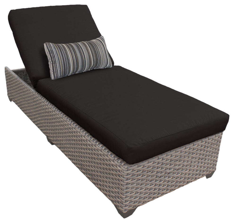 Florence Chaise Wicker Patio Furniture Black