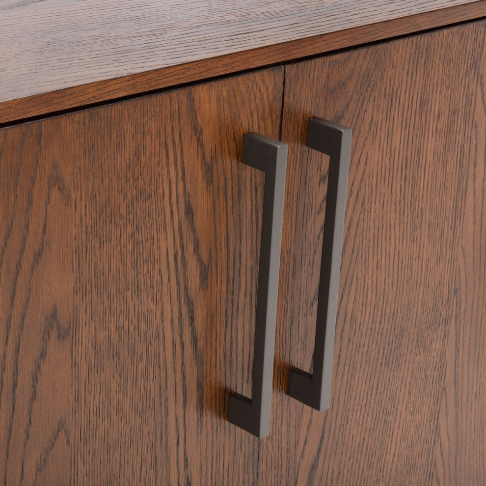 Safavieh Couture Mallory 4 Door Media Stand, Dark Brown