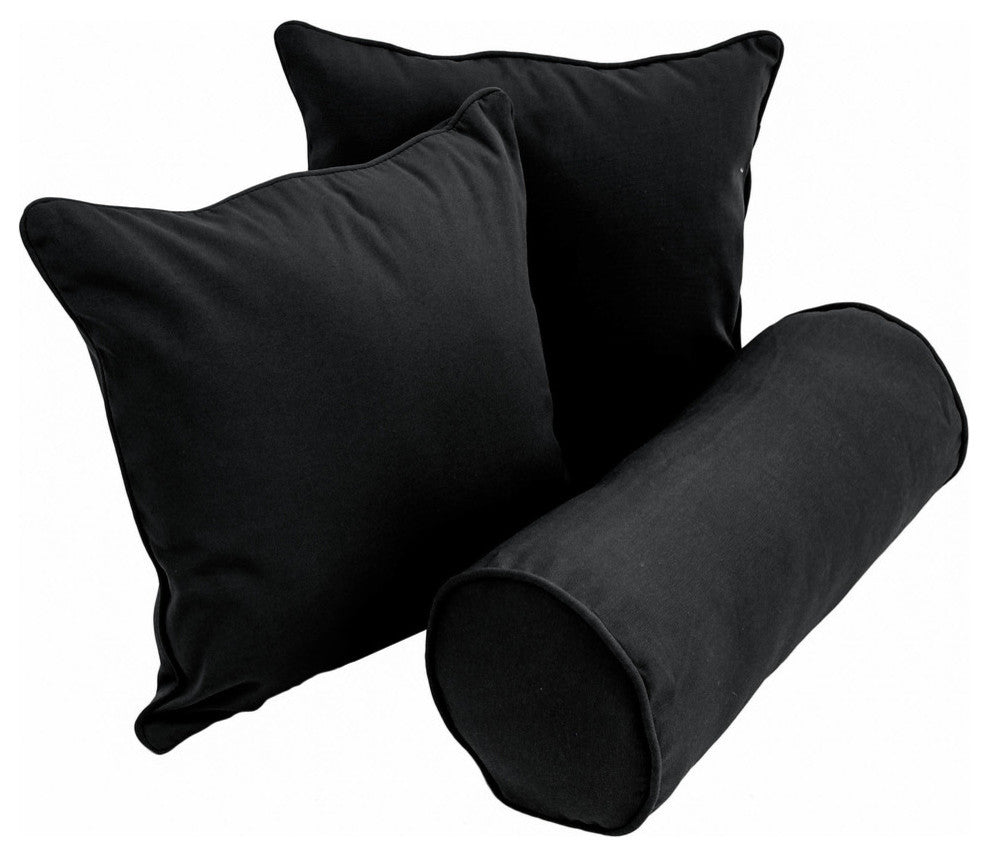 Solid Twill Throw Pillows With Inserts, 3-Piece Set, Royal Blue