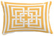 Greek New Key Geometric Print Throw Pillow With Linen Texture, Yellow, 14"x20"