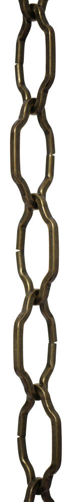 RCH Hardware Steel Cathedral Chandelier Chain, 2 Sizes, 3', Antique Brass, U45