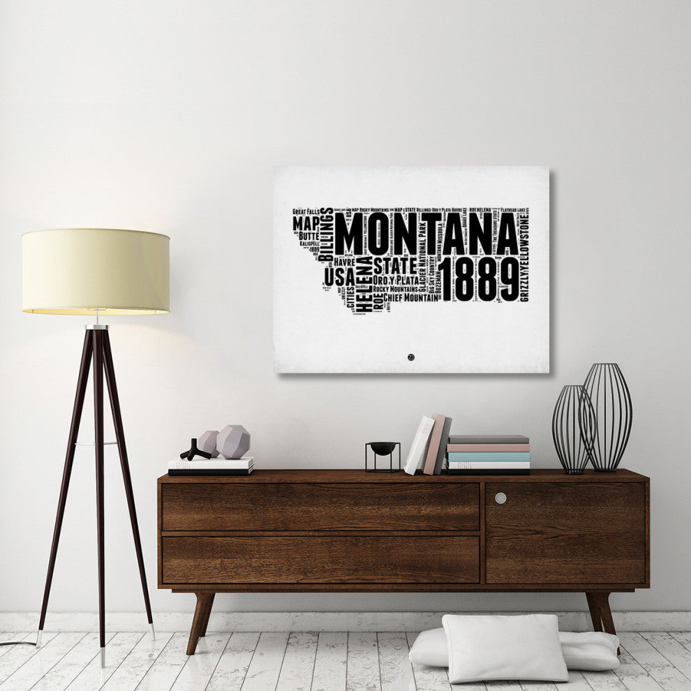 "Montana Watercolor Word Cloud" Fine Art Print