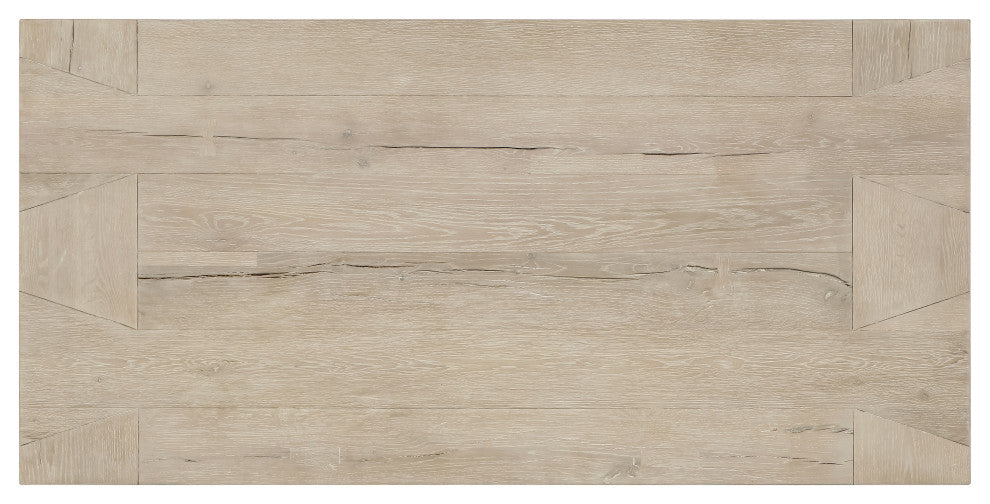 Bristol Cracked Oak Coffee Table, by Kosas Home, Meadow White