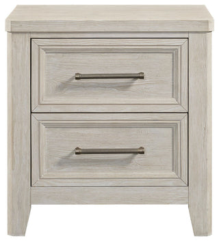 Carlson 2-Drawer Wooden Nightstand, Washed Linen
