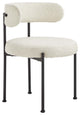 Albie Boucle Fabric Dining Chairs - Set of 2 - Ivory Black