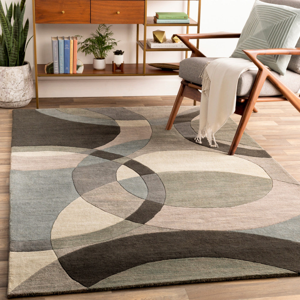 Surya Forum FM-7108 Modern Area Rug, Khaki, 10' x 14' Rectangle