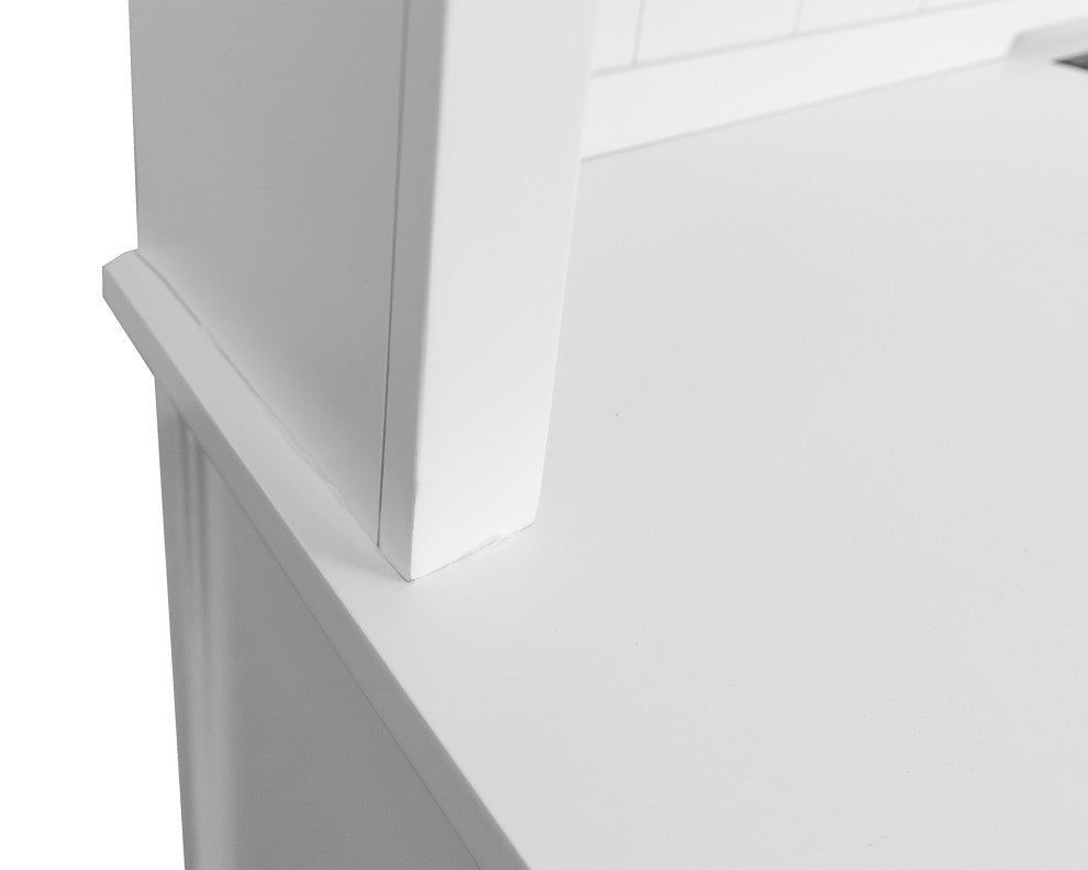 Modern Wood Hutch With Doors Storage Hutch Office Storage Fully Assembled White