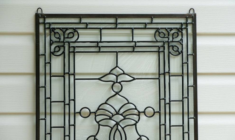 All clear beveled glass window Panel, 20"x34"