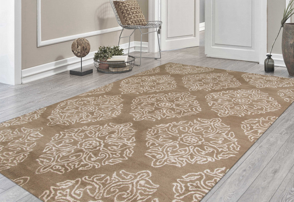 5" X8" X 0.5" Gray Wool Area Rug