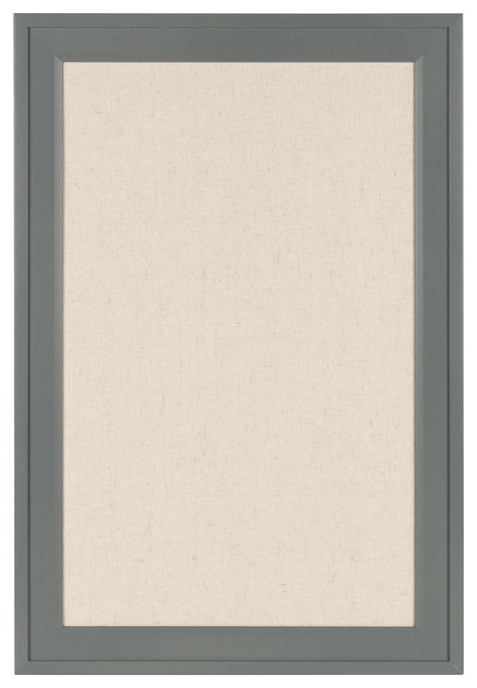 Bosc Framed Linen Fabric Pinboard Wall Organization Board, Gray, 18.5x27.5