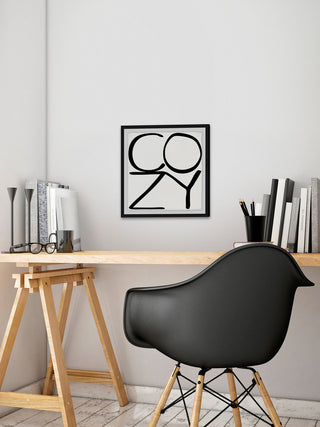 "Cozy" Framed Painting Print, 12"x12"