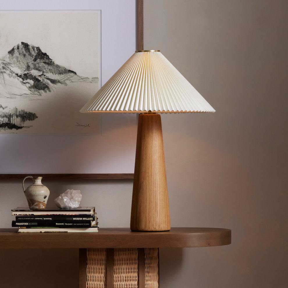 Nora Table Lamp-Light Oak