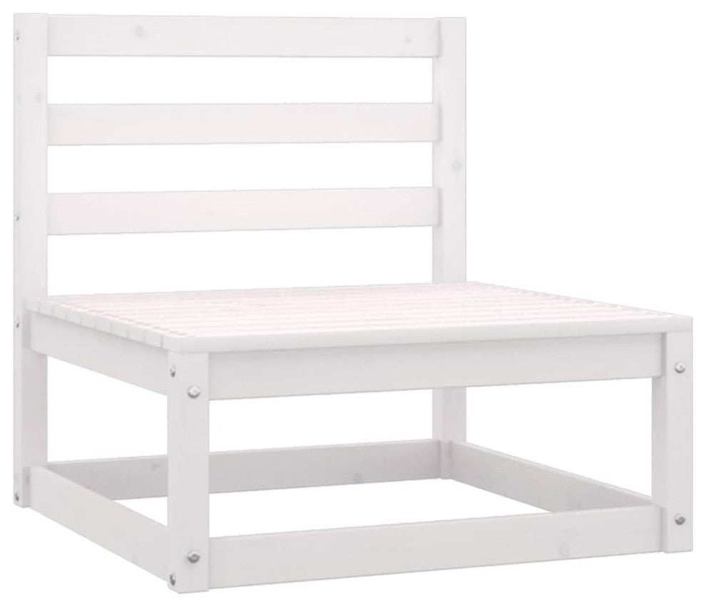 vidaXL 3 Piece Patio Lounge Set With Cushions White Solid Pinewood