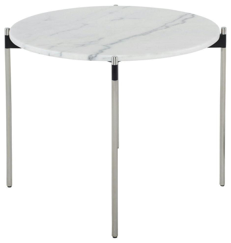 Pixie White Stone Side Table, HGNA488