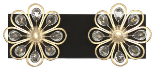 Savoy House Poppy 2LT Bath Vanity Light 8-1724-2-66, Matte Black/Satin Nickel