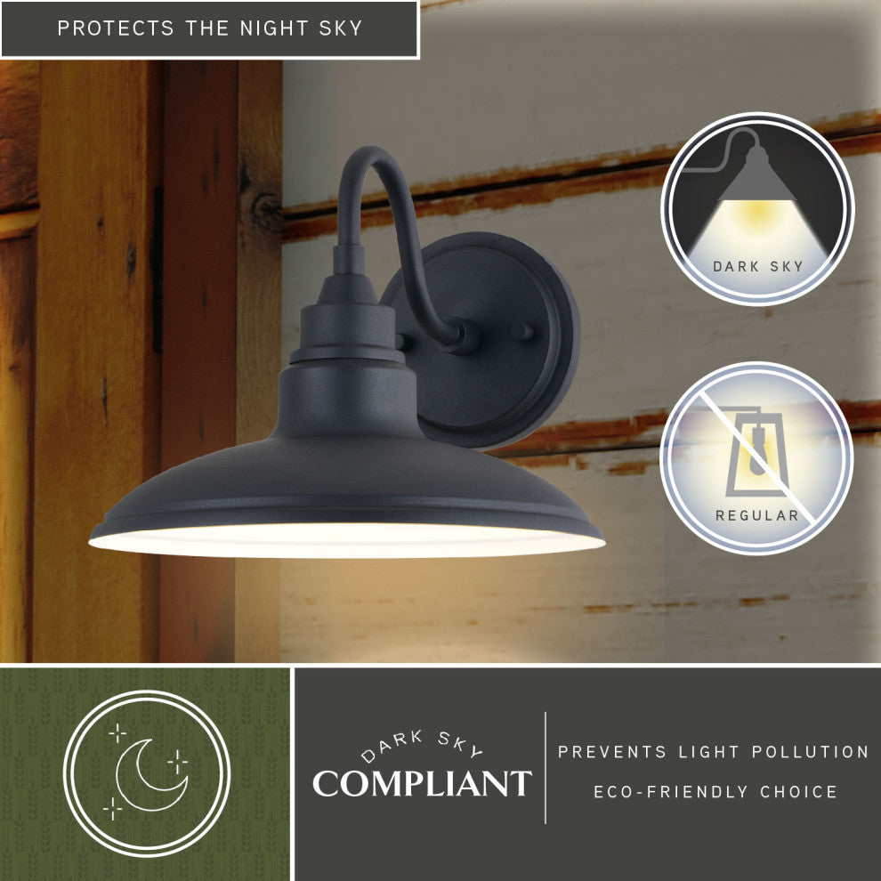 Tucson 10" LED Outdoor Wall Light Textured Black and Glossy White