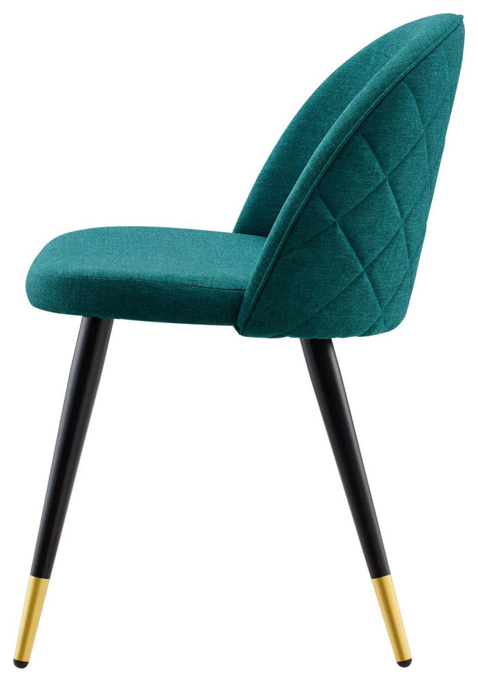 Side Dining Chair, Set of 2, Fabric, Teal Blue, Modern, Cafe Bistro Restaurant