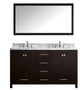 Caroline Avenue 60" Double Bathroom Vanity Set, Espresso, Italian Carrara White