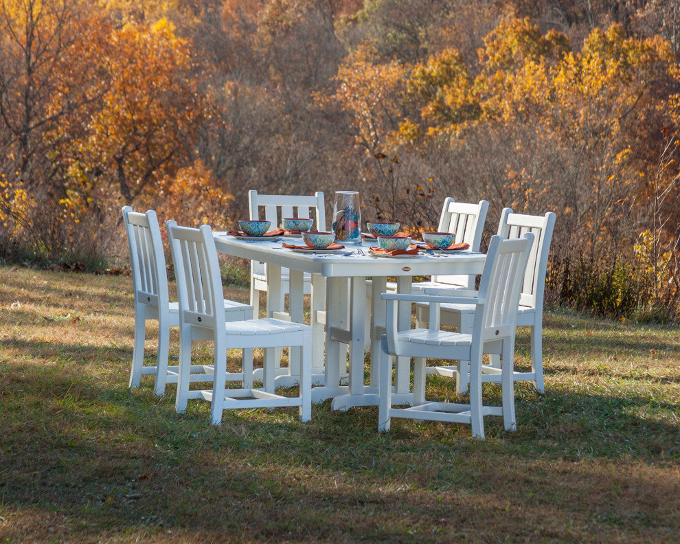 Polywood Traditional Garden 7-Piece Dining Set, Slate Gray