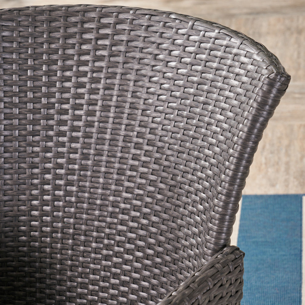 GDF Studio 3-Piece Dilon Outdoor Wicker Bistro Set, Gray