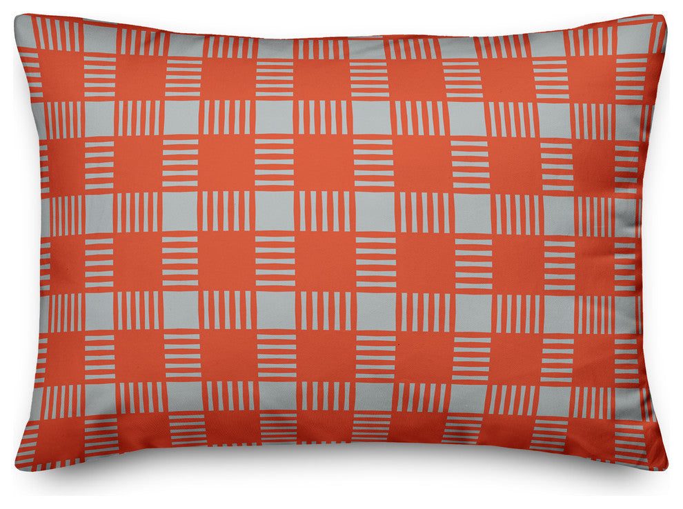Red Plaid Throw Pillow