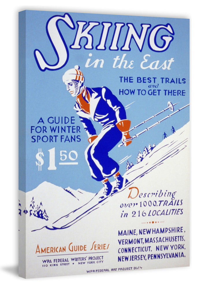 "Skiing in the East" Painting Print on Wrapped Canvas, 16"x24"