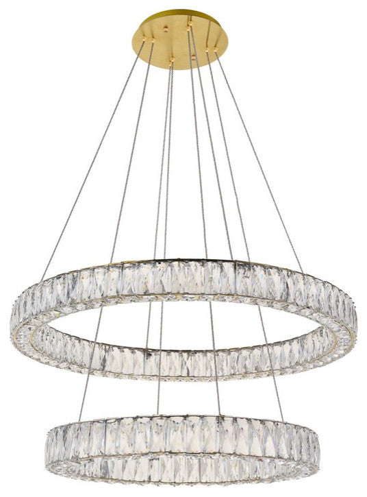 Mali Integrated LED Chip Light Gold Chandelier Clear Royal Cut Crystal
