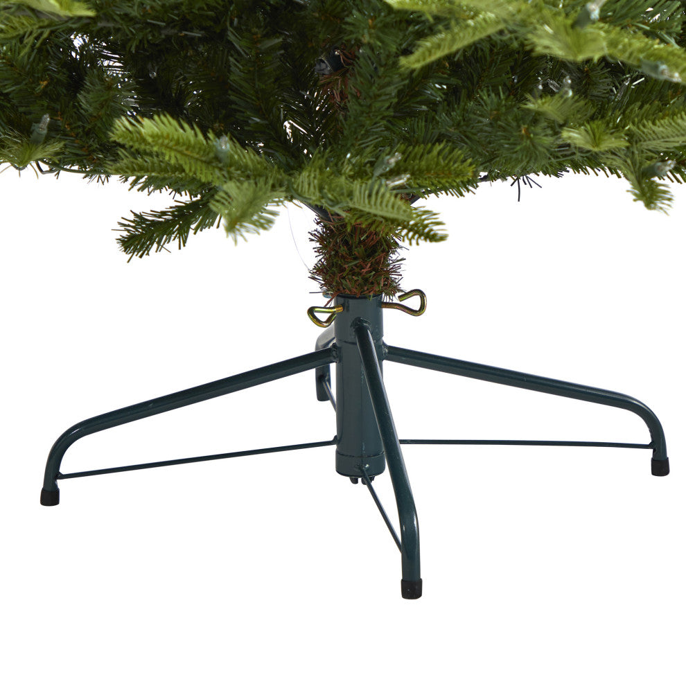 6' Layered Washington Spruce Faux Xmas Tree W/ Clear Lights & Bendable Branches