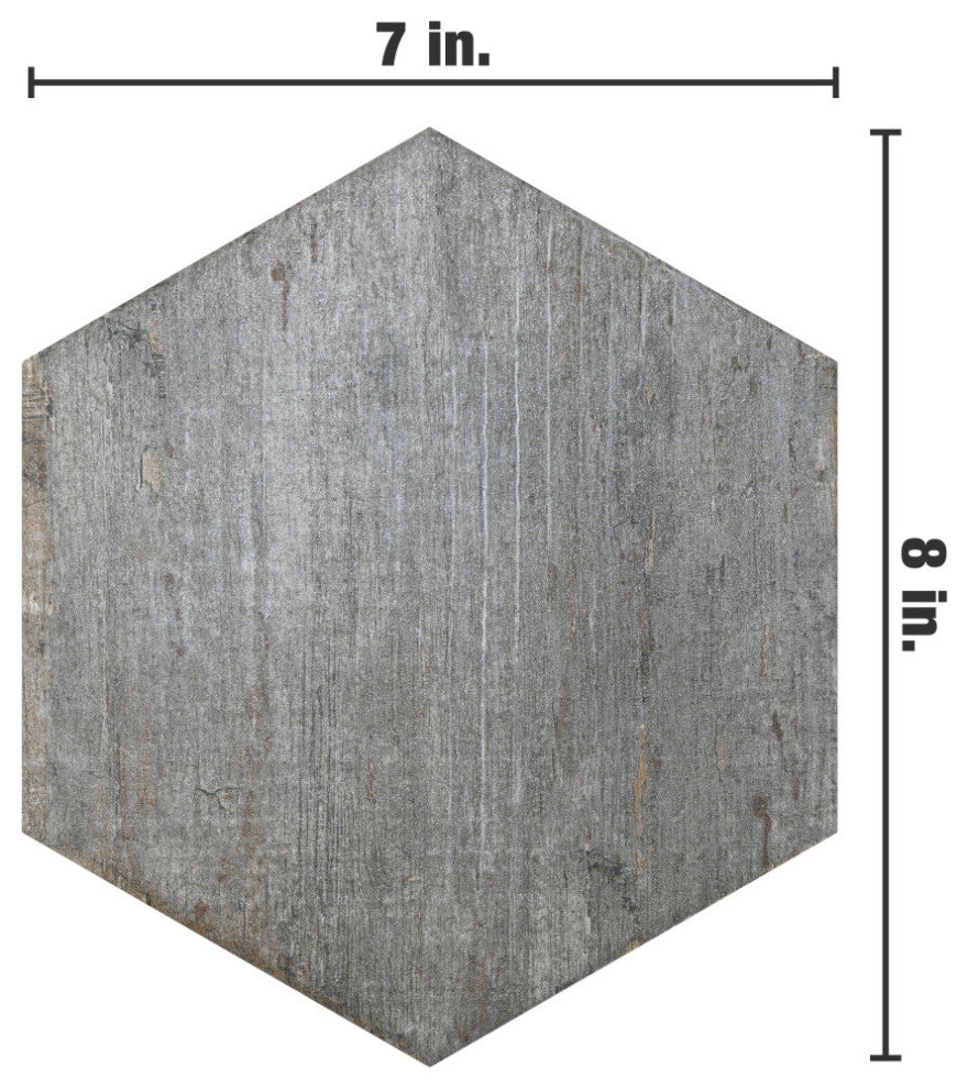 Retro Mini Hex Cendra Porcelain Floor and Wall Tile