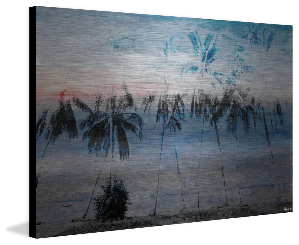 "Blue Palms" Print on Brushed Aluminum, 60"x40"