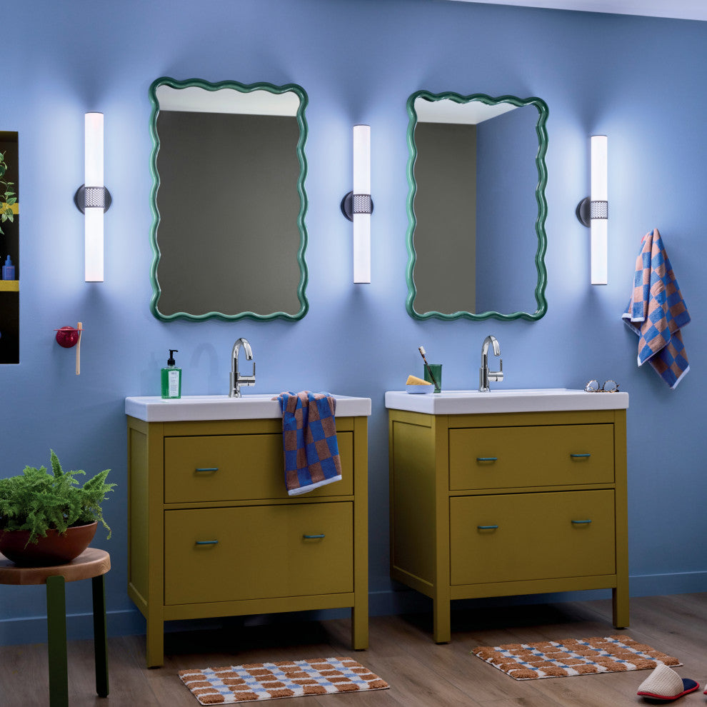 24.25" Bath Bar Medium LED With White Glass