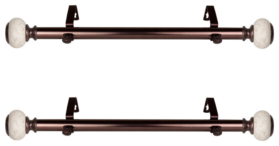 Hadley 1" Diameter Side Curtain Rod 12-20", Set of 2, Bronze