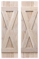 X Board and Batten Exterior Shutters Pair, Whitewash, 60"