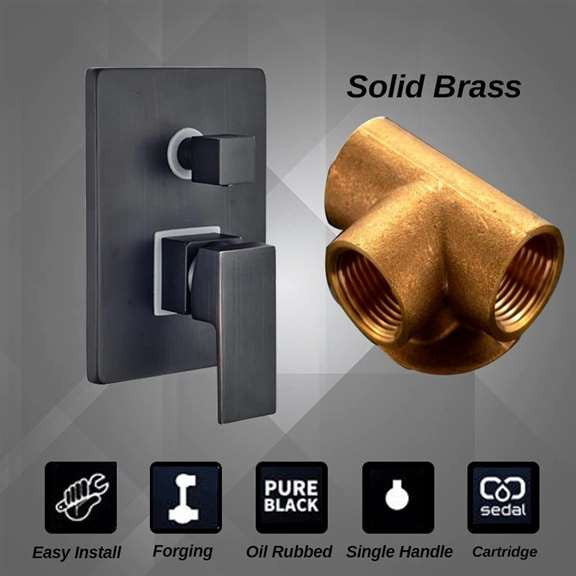 Fontana Peru Dark Oil Rubbed Bronze Rainfall LED Shower, Massage Jets