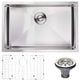 27" x 18" Stainless Steel Undermount Kitchen Sink with Grid and Strainer