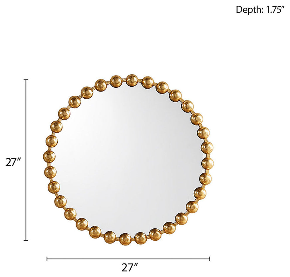 Madison Park Signature Gold Round Iron Framed Wall Decor Mirror